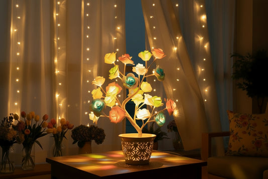 36LED/108LED Table Lamp, Rose Light String, Tree Night Lights, USB Powered Lighting, for Girls Lover Party Camping Summer Decor