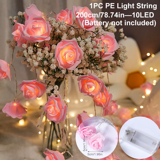 Rose Vine LED String Lights – 6' Botanical Garland