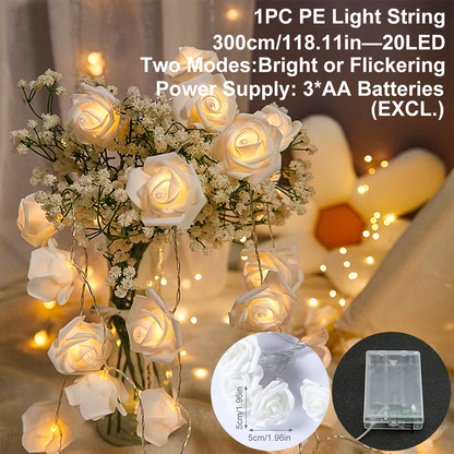 Rose Vine LED String Lights – 6' Botanical Garland